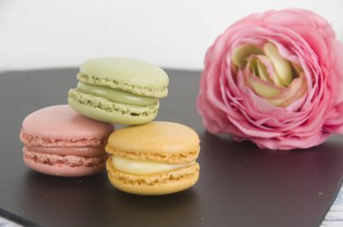 Makaron, tatlı. Kahvaltı. Tatlı, yemek, yemek, şeker, çöl, renk