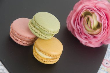 Makaron, tatlı. Kahvaltı. Tatlı, yemek, yemek, şeker, çöl, renk