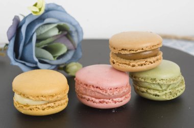 Makaron, tatlı. Kahvaltı. Tatlı, yemek, yemek, şeker, çöl, renk