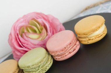 Makaron, tatlı. Kahvaltı. Tatlı, yemek, yemek, şeker, çöl, renk