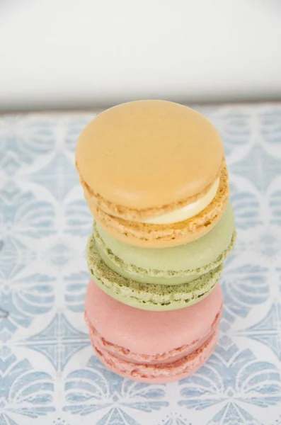 Macaron Sladký Snídaně Dezert Jíst Vařit Cukr Poušť Barva — Stock fotografie