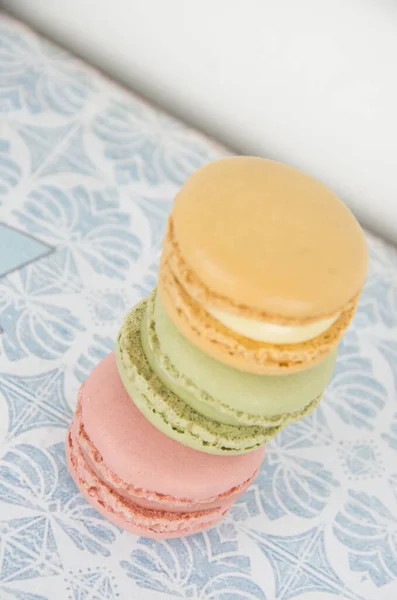 Macaron Sladký Snídaně Dezert Jíst Vařit Cukr Poušť Barva — Stock fotografie