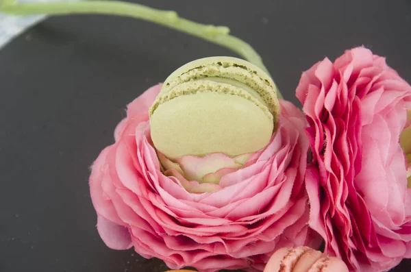 Macaron Édes Reggeli Desszert Enni Főzni Cukor Sivatag Szín — Stock Fotó