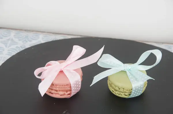 Macaron Sladký Snídaně Dezert Jíst Vařit Cukr Poušť Barva — Stock fotografie