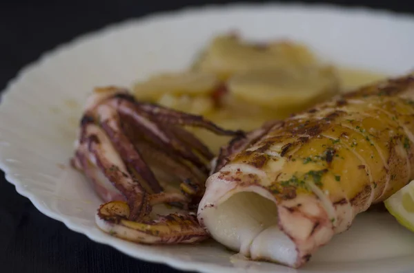 Ośmiornica Ośmiornica Breaststroke Jeść Gotować Dieta Dieta Śródziemnomorska Jedzenie Hiszpania — Zdjęcie stockowe