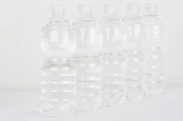 plastic bottles on white background