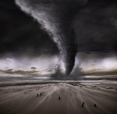 Dramatic Beach Tornado clipart