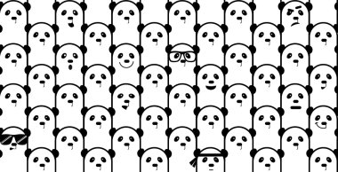 Örüntüsünde sevimli pandalar