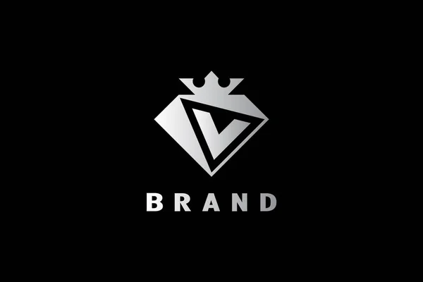 Einfaches Diamant Logo Mit Buchstabe Designkonzept Modernes Kreatives Und Minimalistisches — Stockvektor
