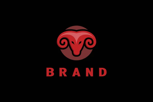 Yaratıcı Koç Baş Logosu Modern Basit Minimalist Logo Tasarımı — Stok Vektör