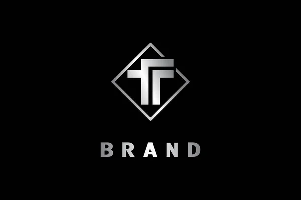Logo Moderno Con Colore Metallizzato Lucido Design Semplice Creativo Elegante — Vettoriale Stock