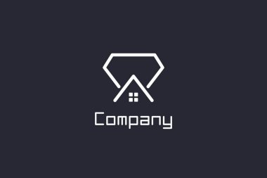 Elmas ev logosu tasarımı konsepti
