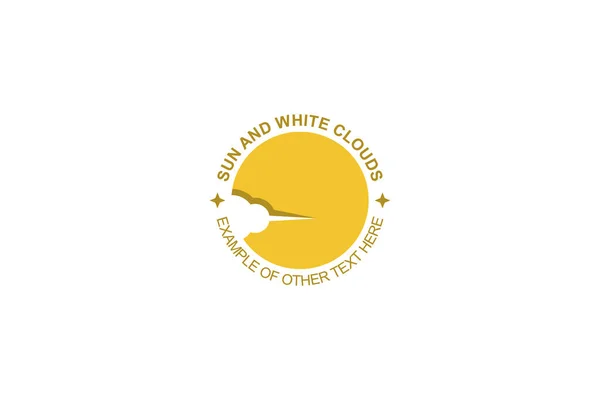 Logo Sun Con Nube Concepto Diseño Espacio Negativo — Vector de stock