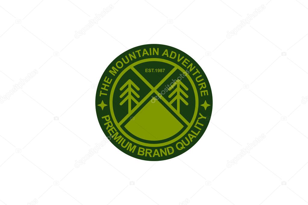Vintage mountain logo, badge and emblem.