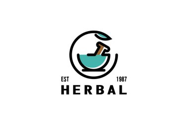 Geleneksel bitkisel tıp logosu, sanat eseri klasik tasarım konsepti, modern ve zarif marka kimliği.