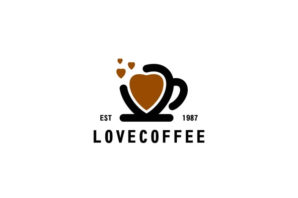 Diseño Gráfico Del Vector Del Logotipo Del Café Del Amor Vector De Stock