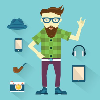 hipster hipster elemanları tasarımı ile