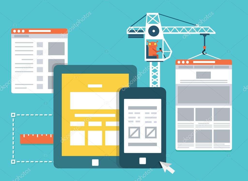 Process of creating site. Development skeleton framework of a website