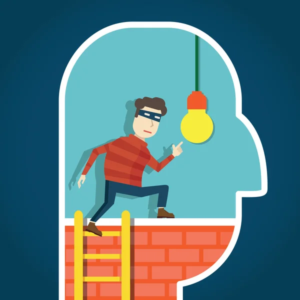 Copyright infringement. To steal an idea — Stock Vector