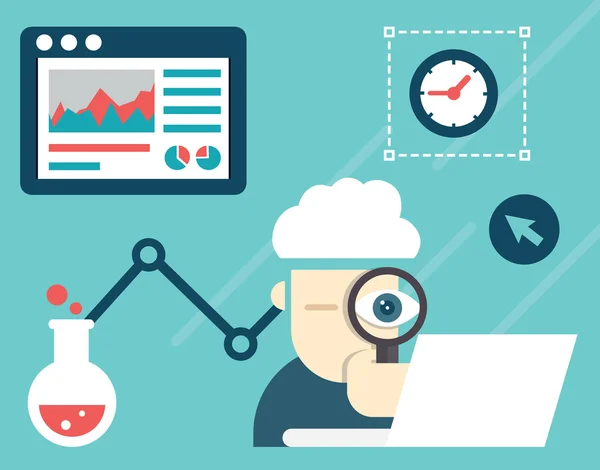 Vektör çizim web analytics bilgi ve geliştirme web sitesi istatistik