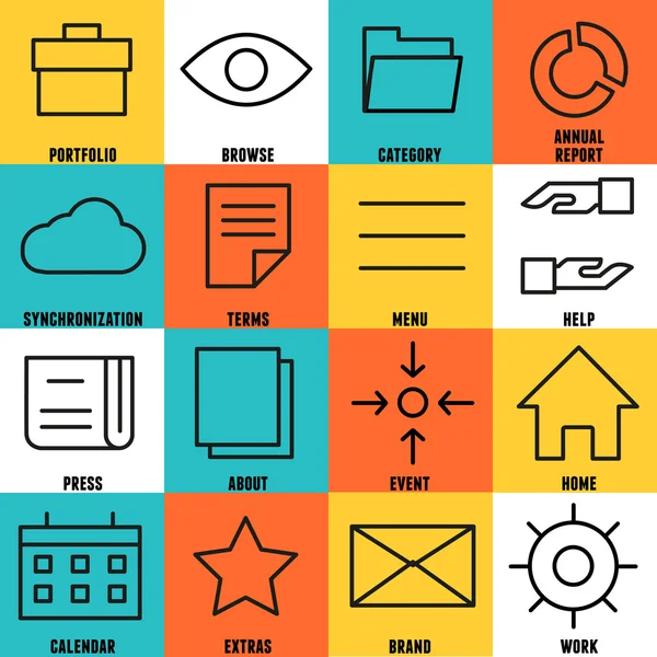 Set of linear internet service icons - part 4 — Stock Vector