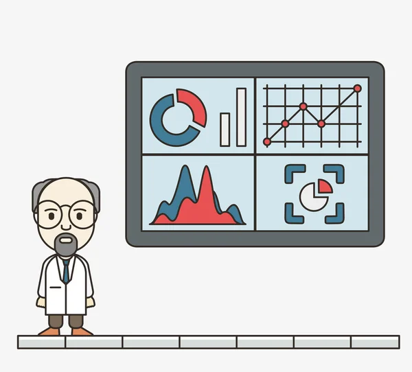 Analýza informací v řídicím panelu. Monitorování a statistiky — Stockový vektor