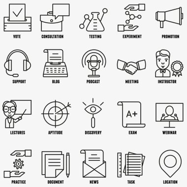 Vektör Lineer iş eğitim Icons - Bölüm 2 set
