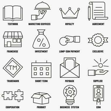 Doğrusal franchise simgeler kümesi. Franchise bir başarılı bir iş modeli olarak 