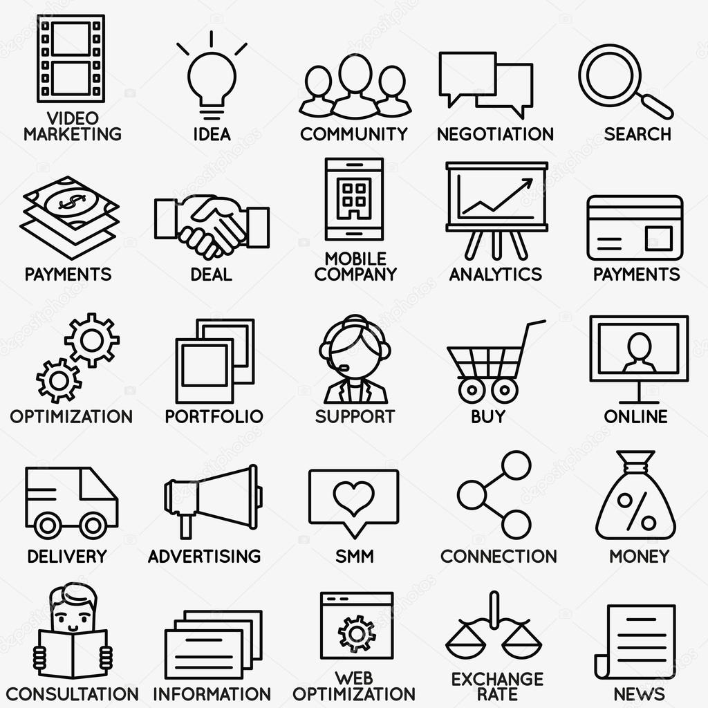Set of seo and internet service icons - part 1