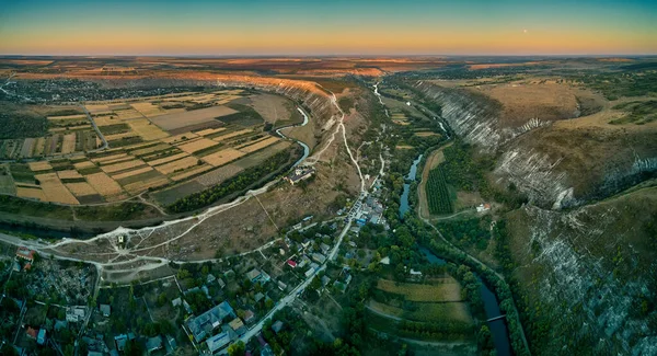 Widok Lotu Ptaka Wieś Butuceni Stary Orhei Jest Historycznym Archeologicznym — Zdjęcie stockowe