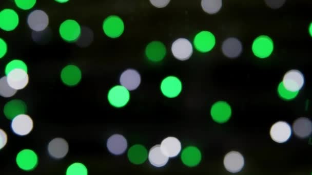 Multicolored Bokeh Lights Twinkle Black Background New Year Holiday Backdrop — Stock Video