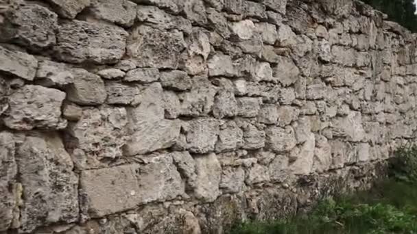 Textura Muro Piedra Antiguo Castillo Piedra Textura Pared Fondo Pared — Vídeo de stock