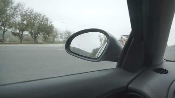 Espejo Lateral Vista Video Automóvil — Vídeos de Stock