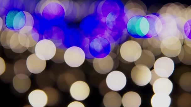 Luzes Bokeh Multicoloridas Cintilam Fundo Preto Fundo Férias Ano Novo — Vídeo de Stock