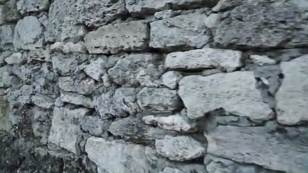 Textur Einer Steinmauer Alte Burg Steinmauer Textur Hintergrund Steinmauer Als — Stockvideo