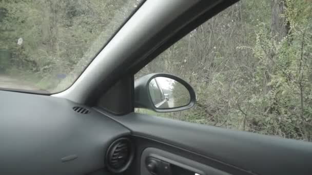 Video Shooting View Side Mirror Automobile — Stock Video