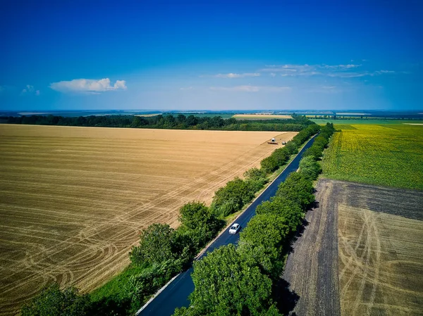 Vista Aérea Sobre Los Campos Agrícolas — Foto de Stock