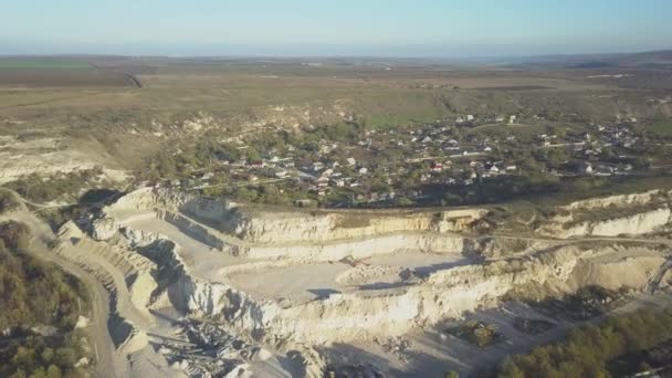 Taş Ocağı Madencilik Ocağıyla Endüstriyel Arkaplan Görüntüsü Stok Görüntüleri — Stok video