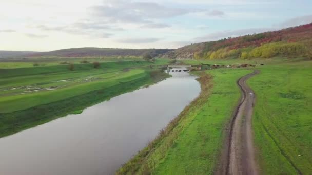 Bellissimo Paesaggio Rurale Girato Dall Alto Repubblica Moldova — Video Stock