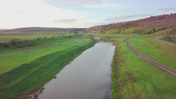Bellissimo paesaggio rurale girato dall'alto. Repubblica moldova di. — Video Stock