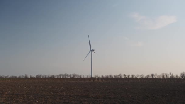 View Wind Turbine Sunset — Stock Video