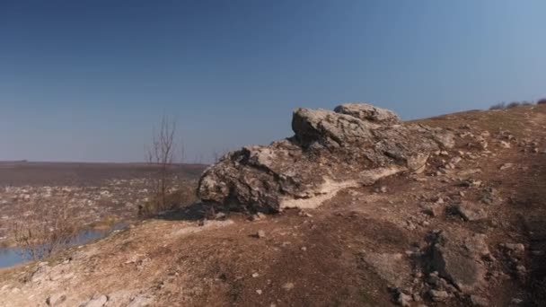 Utsikt Över Magiskt Landskap Med Floden Dnister Republiken Moldavien — Stockvideo