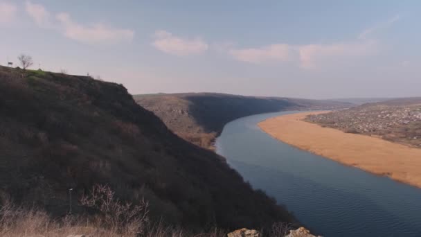 Widok Magestic Krajobraz Vith Rzeki Dnister Republika Mołdowy — Wideo stockowe