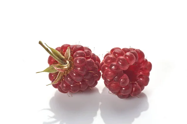 Close Ripe Raspberry White Background — Stock Photo, Image