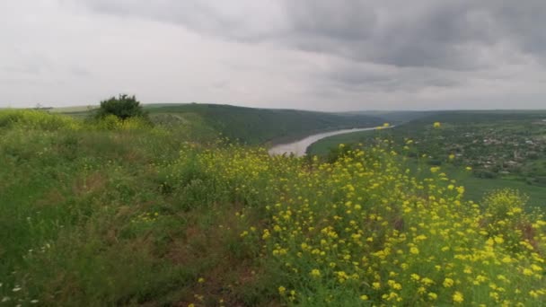 Nubes Tormenta Que Forman Sobre Río Dniéster República Moldavia — Vídeo de stock