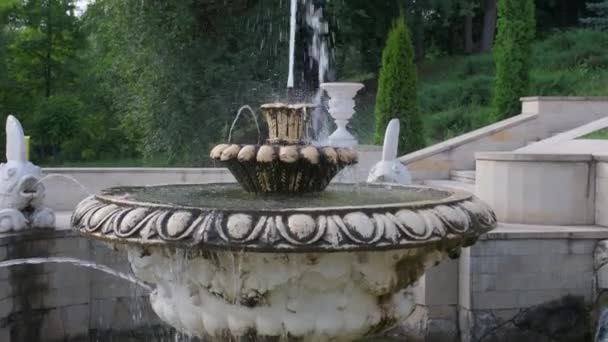 Wasserfontäne Aus Nächster Nähe Stadtbrunnen Aus Nächster Nähe — Stockvideo