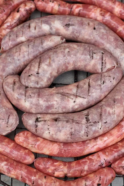 Sausages Barbecue Grill Raw Sausages — Stock Photo, Image