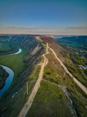 Moldova Cumhuriyeti'ndeki Eski Orhei Manastırı. Havadan görünüm