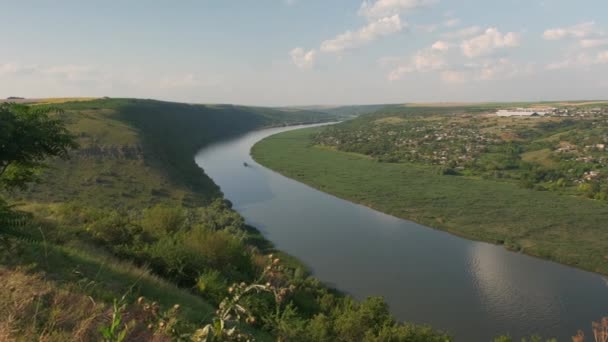 Dnjestr Rivierlandschap Zomerdag — Stockvideo