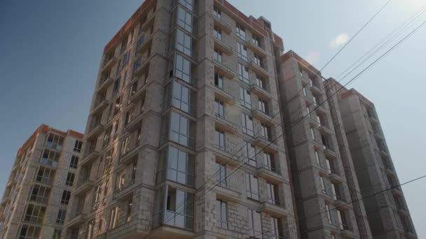 Edificio Construcción Nuevo Complejo Residencial — Vídeos de Stock